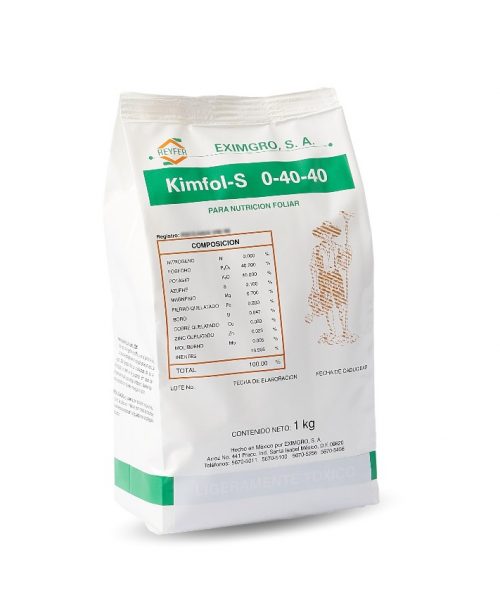 Bolsa de fertilizante Kimsol-s 0-40-40 color blanca